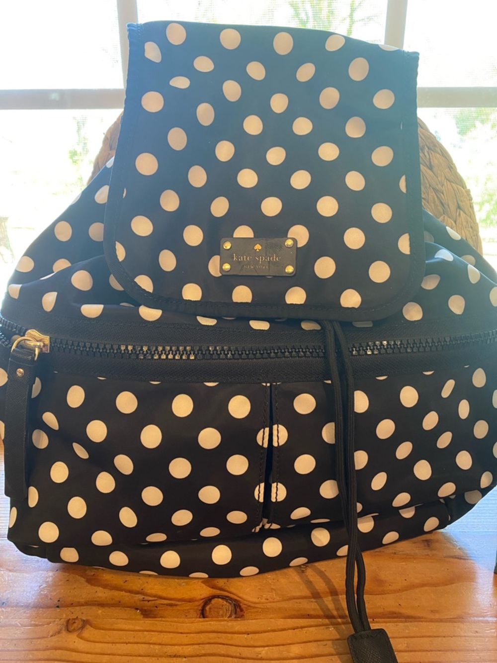 kate spade Black and White Polka Dot Backpack